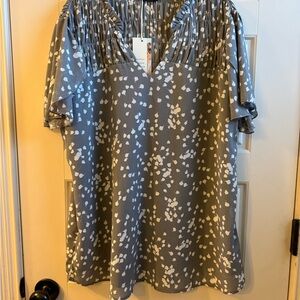 Elegant Gray and White Women's Blouse